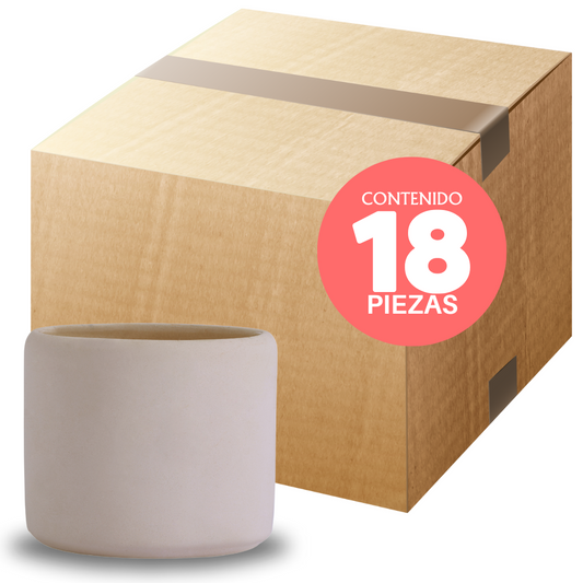 Paquete 18 Macetas De Ceramica Sin Pintar Cilindro Mediano