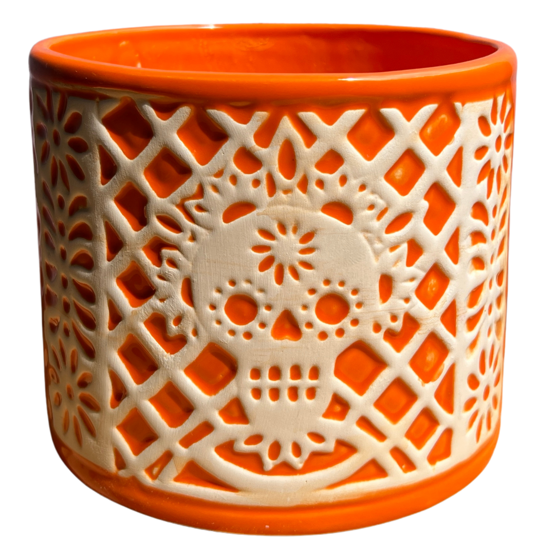 Papel Picado Naranja Día de Muertos