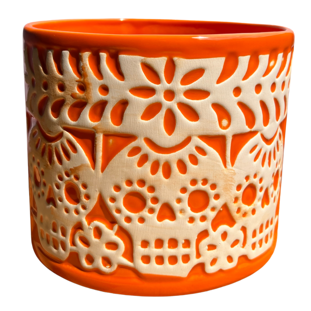 Papel Picado Naranja Día de Muertos
