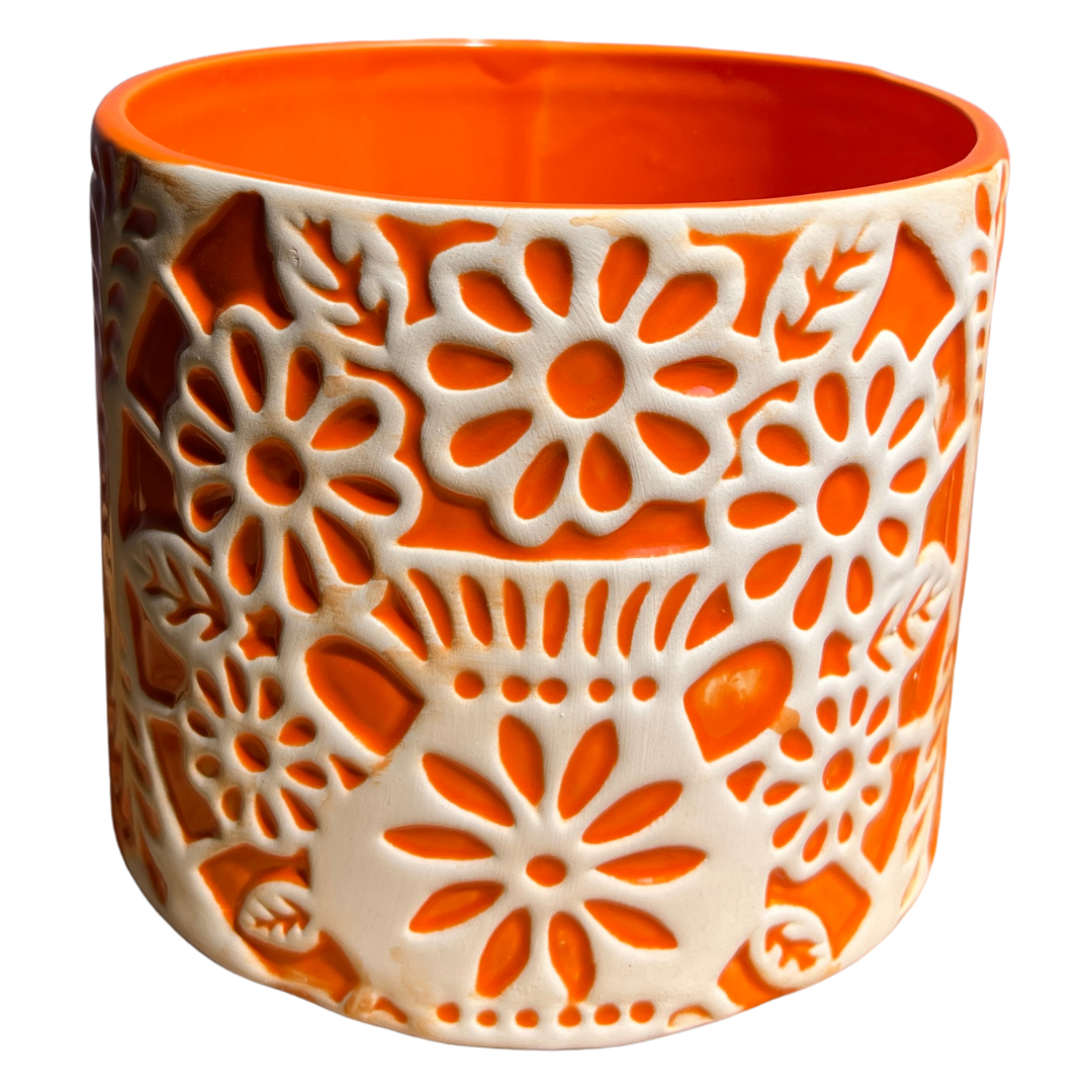 Papel Picado Naranja Día de Muertos