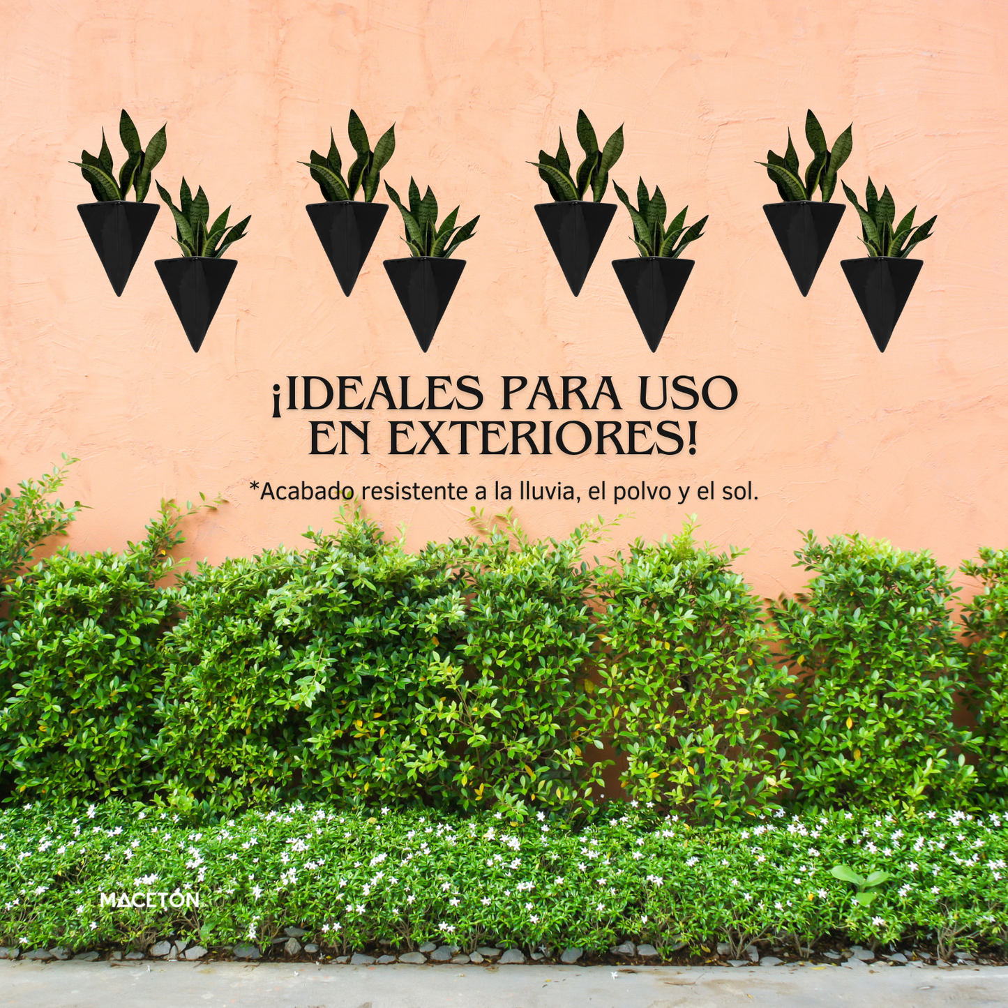 Par de Macetas Colgantes Negro