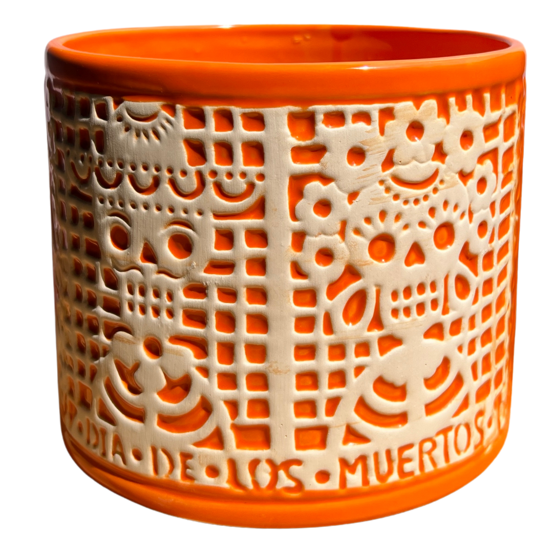 Papel Picado Naranja Día de Muertos