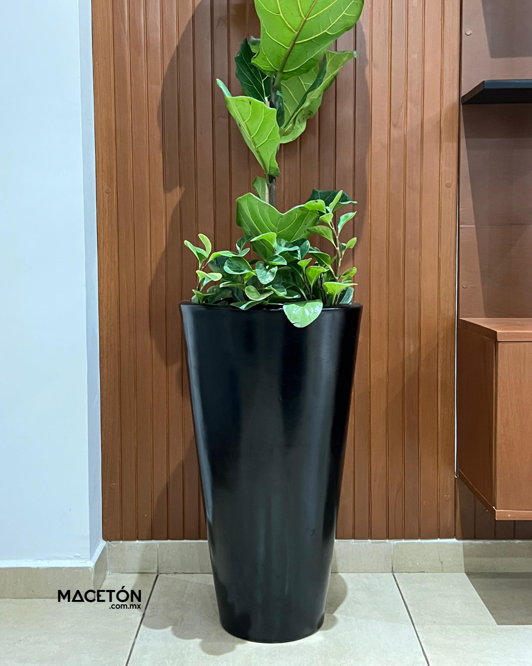 Timbal Fibra de Vidrio Negro 70x40cm