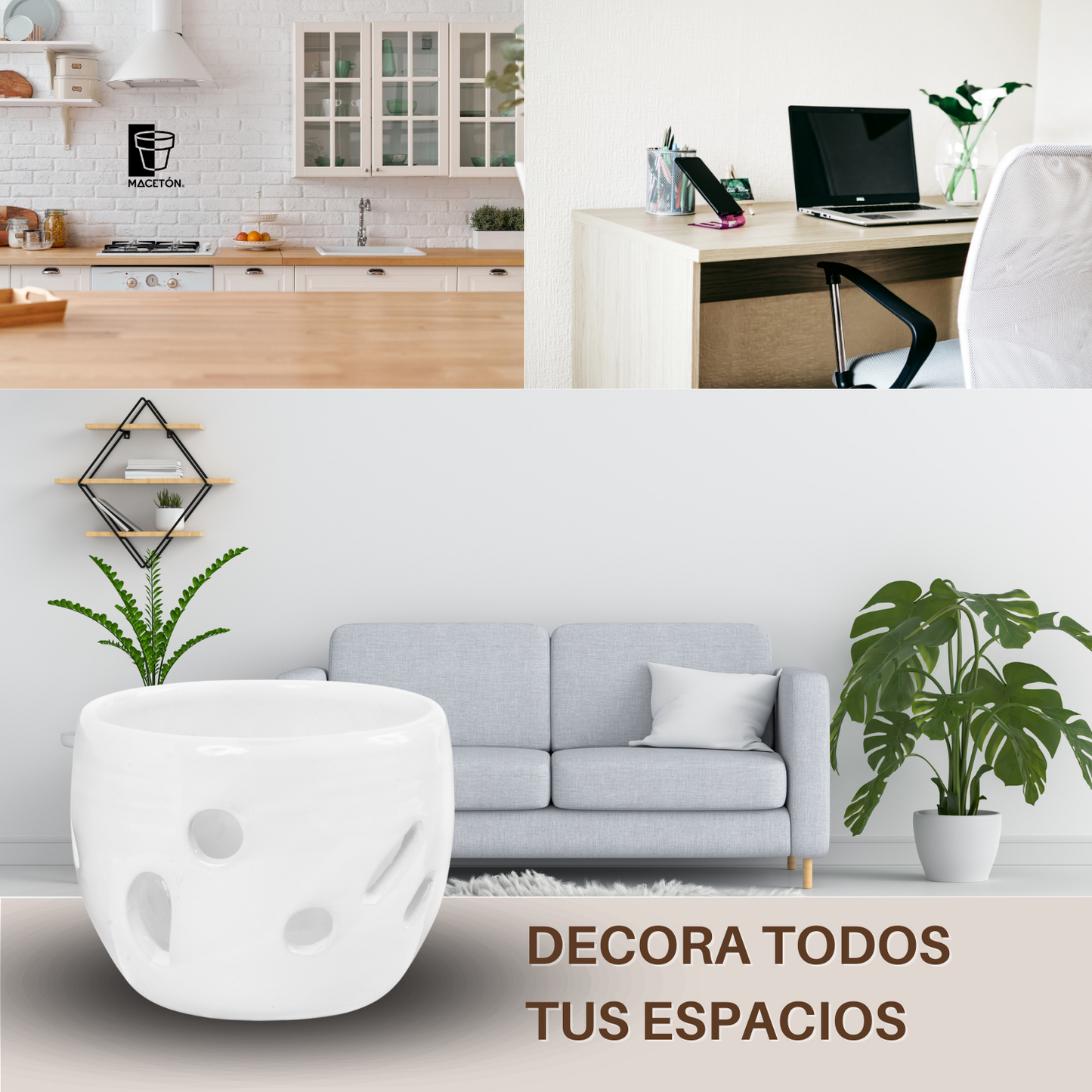 Cilindro para Orquídeas Pequeñas Esmalte Blanco