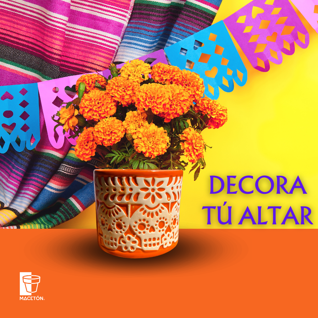 Papel Picado Naranja Día de Muertos