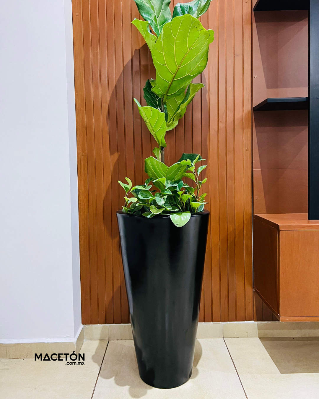 Timbal Fibra de Vidrio Negro 70x40cm