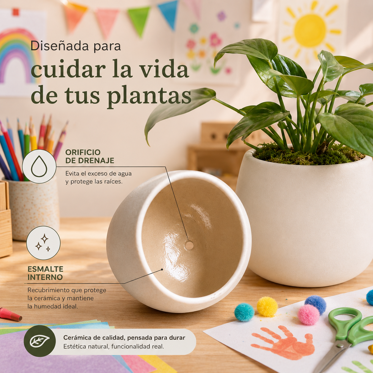 Paquete 18 Macetas Macetas de Cerámica Redondas Sin Pintar con Drenaje | Manualidades, Recuerdos y Decoración