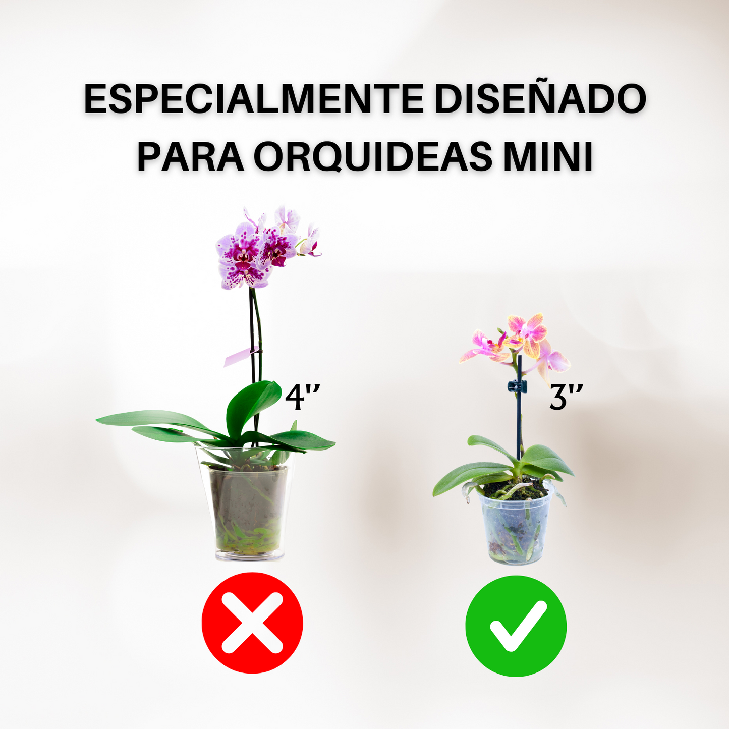 Cilindro para Orquídeas Pequeñas Esmalte Blanco