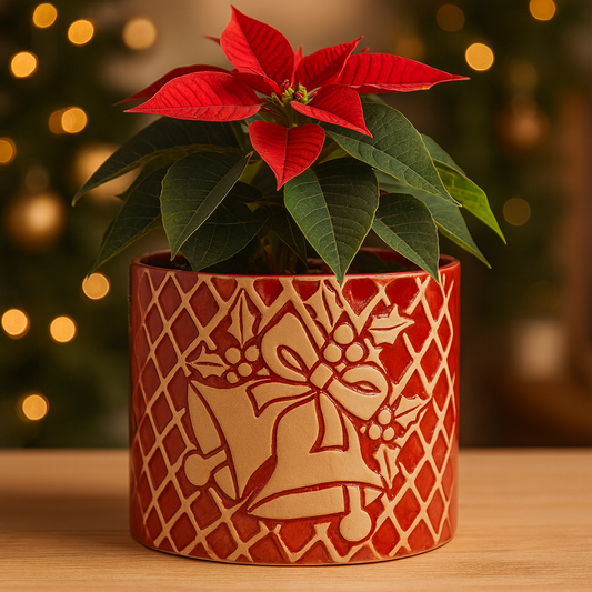 Papel Picado Rojo Campanas Navidad