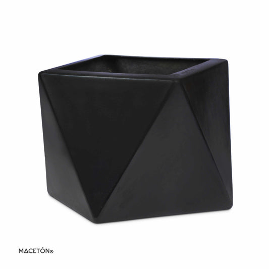 Cubo prismático negro de fibra de vidrio con medidas 25cm largo para interior y exterior