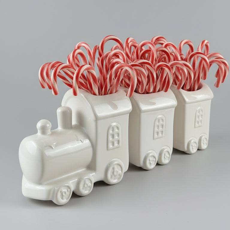 Tren Navideño Esmalte Blanco