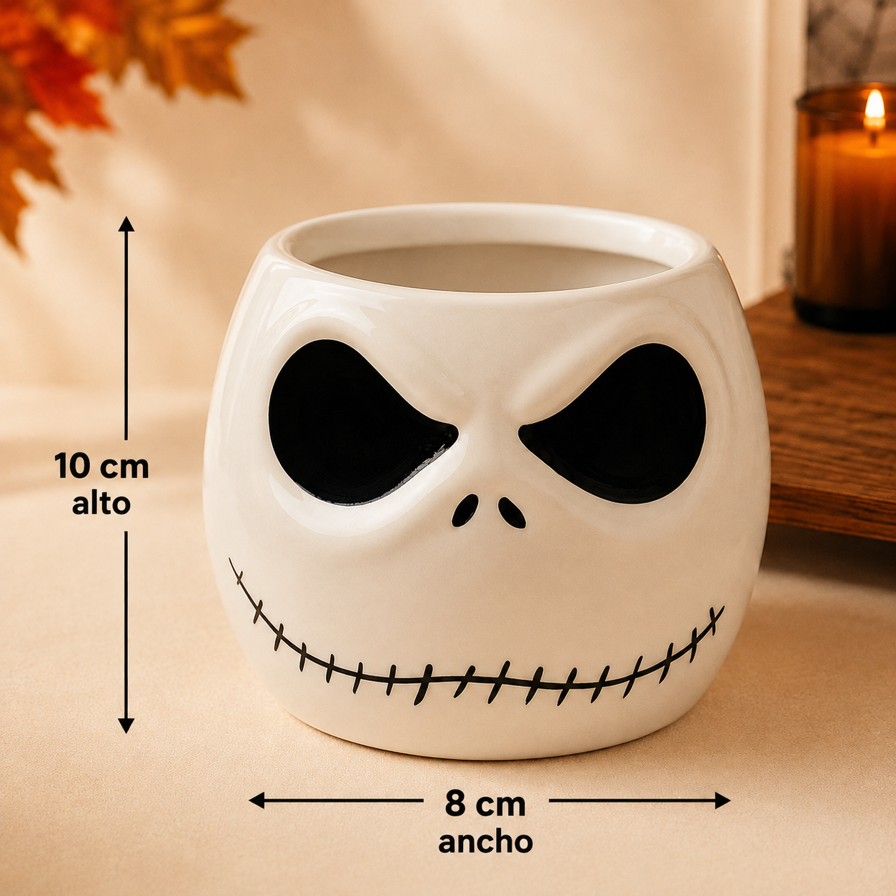 Maceta Cabeza Jack Skellington | Adorno Halloween, Cerámica Esmaltada