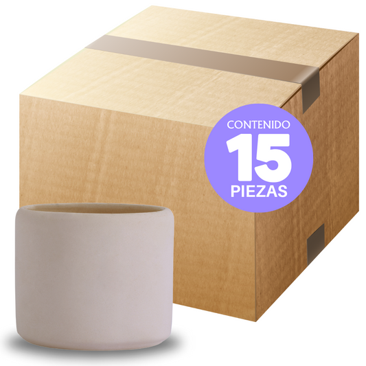 Paquete 15 Macetas De Ceramica Sin Pintar Cilindro Chico