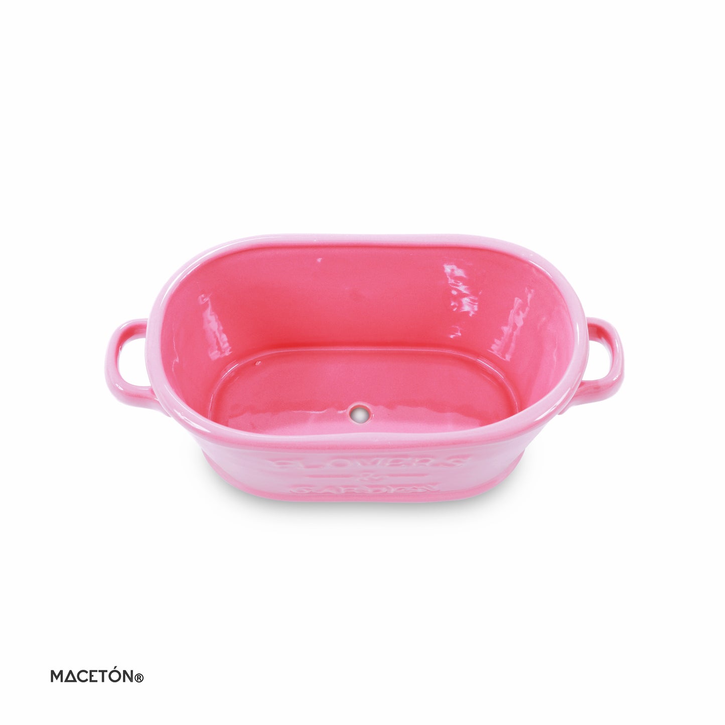 Tina Ovalada Flowers & Garden Esmalte Rosa - maceton.com.mx