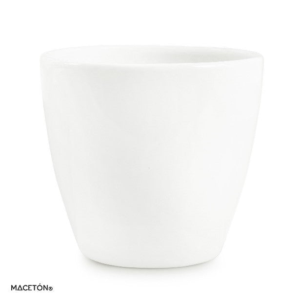 Cilindro Orquídea Esmalte Blanco #3 - maceton.com.mx