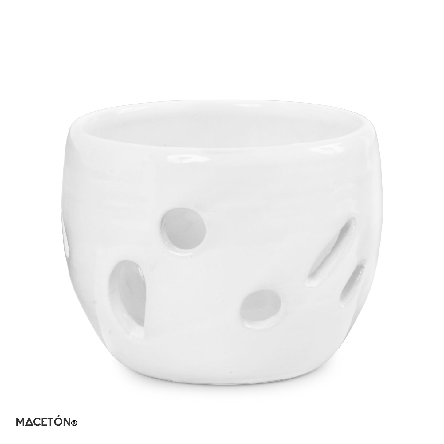 Cilindro para Orquídeas Pequeñas Esmalte Blanco