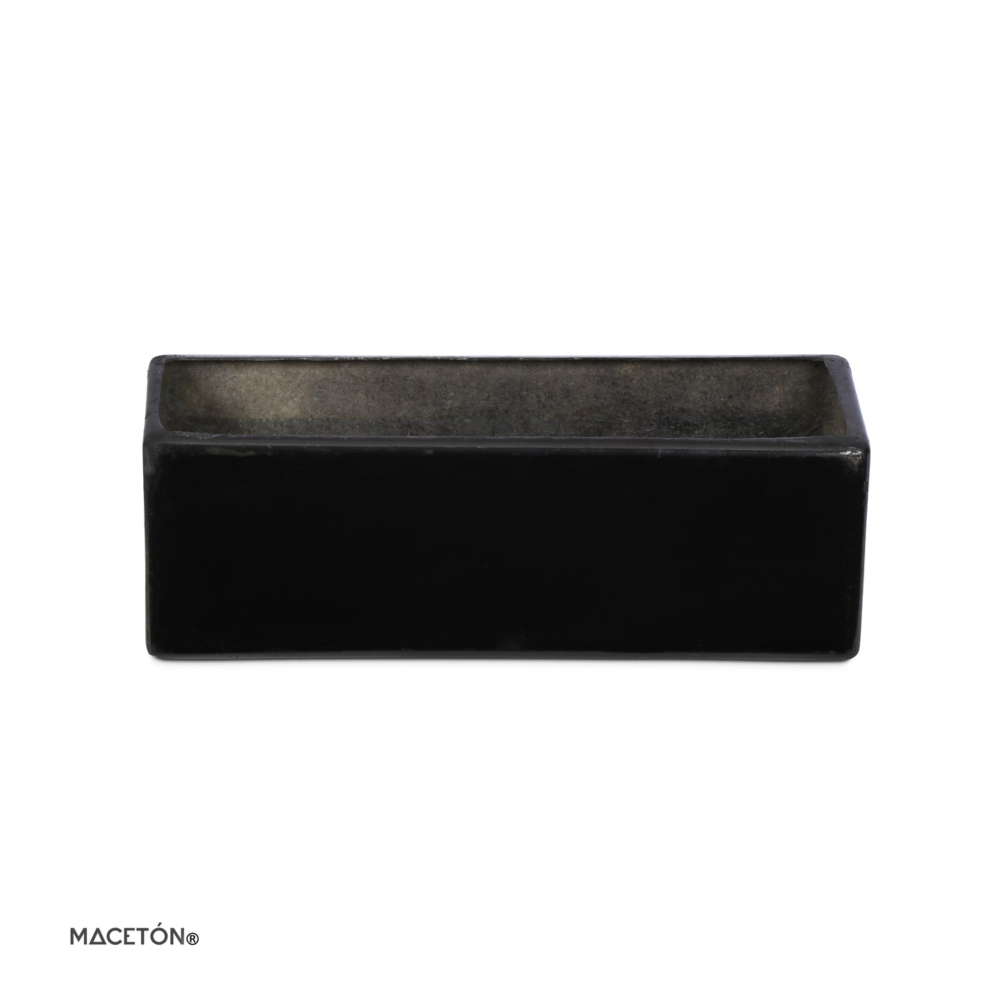 Jardinera Rectangular de Fibra de Vidrio Negra 100x25x25cm