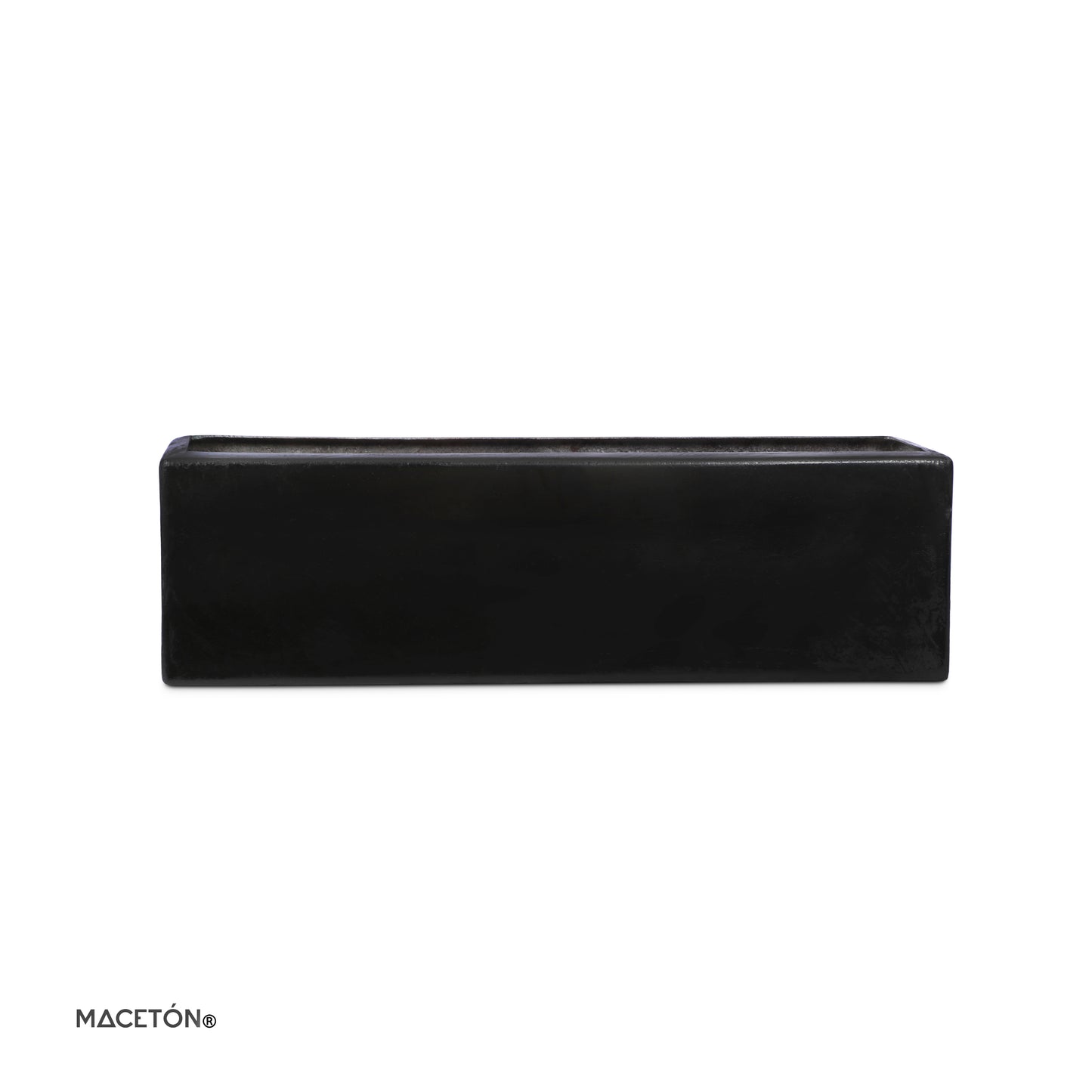Jardinera Rectangular de Fibra de Vidrio Negra 60x20x20cm