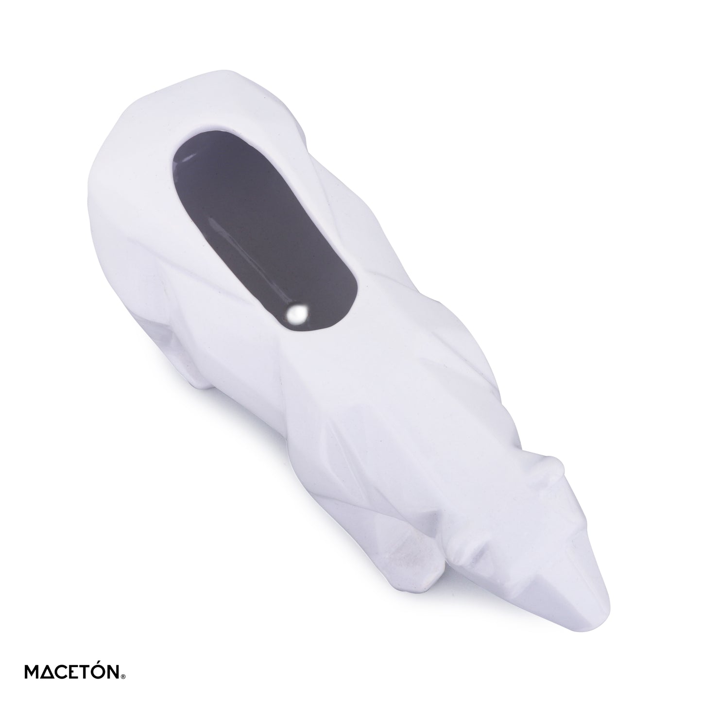 Maceta Oso Geométrico Blanco