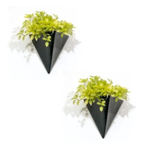 Par de Macetas Colgantes Negro