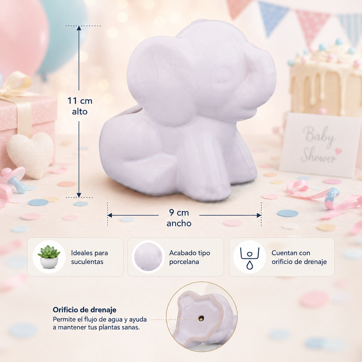 Paquete 30 Elefantitos | Recuerdos Artesanales para Baby Shower