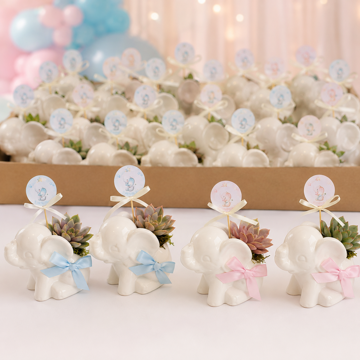 Paquete 30 Elefantitos | Recuerdos Artesanales para Baby Shower