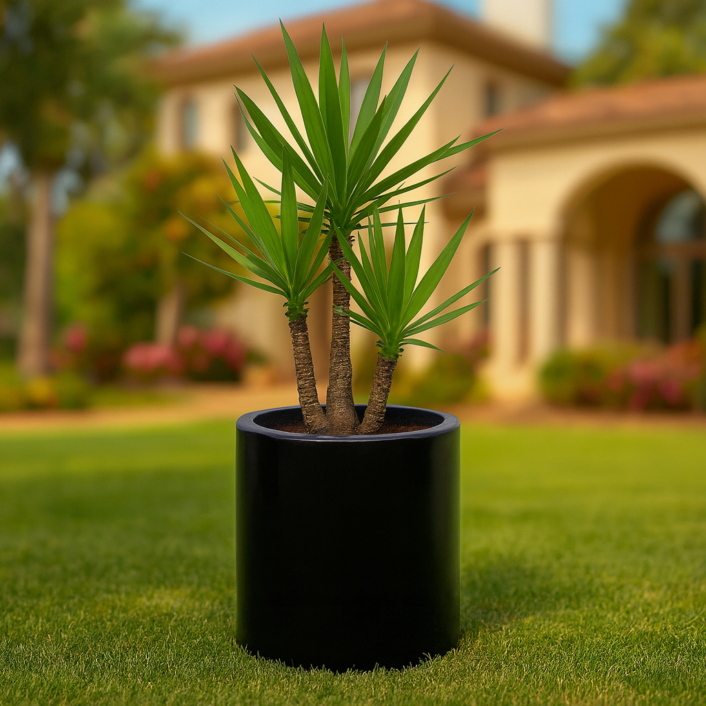 Cilindro Fibra De Vidrio Negro 50x50cm