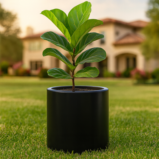 Cilindro Fibra De Vidrio Negro 30x30cm