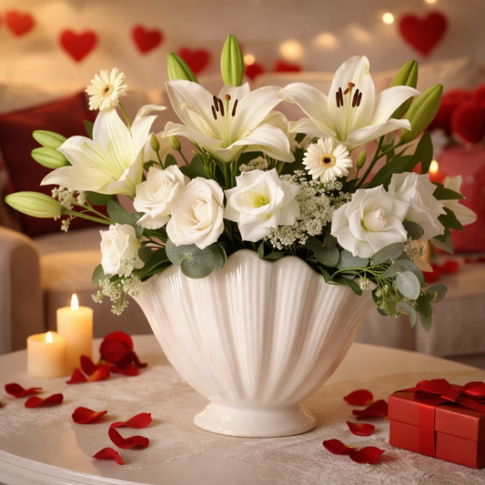 Florero Perla grande y elegante para arreglos florales sofisticados