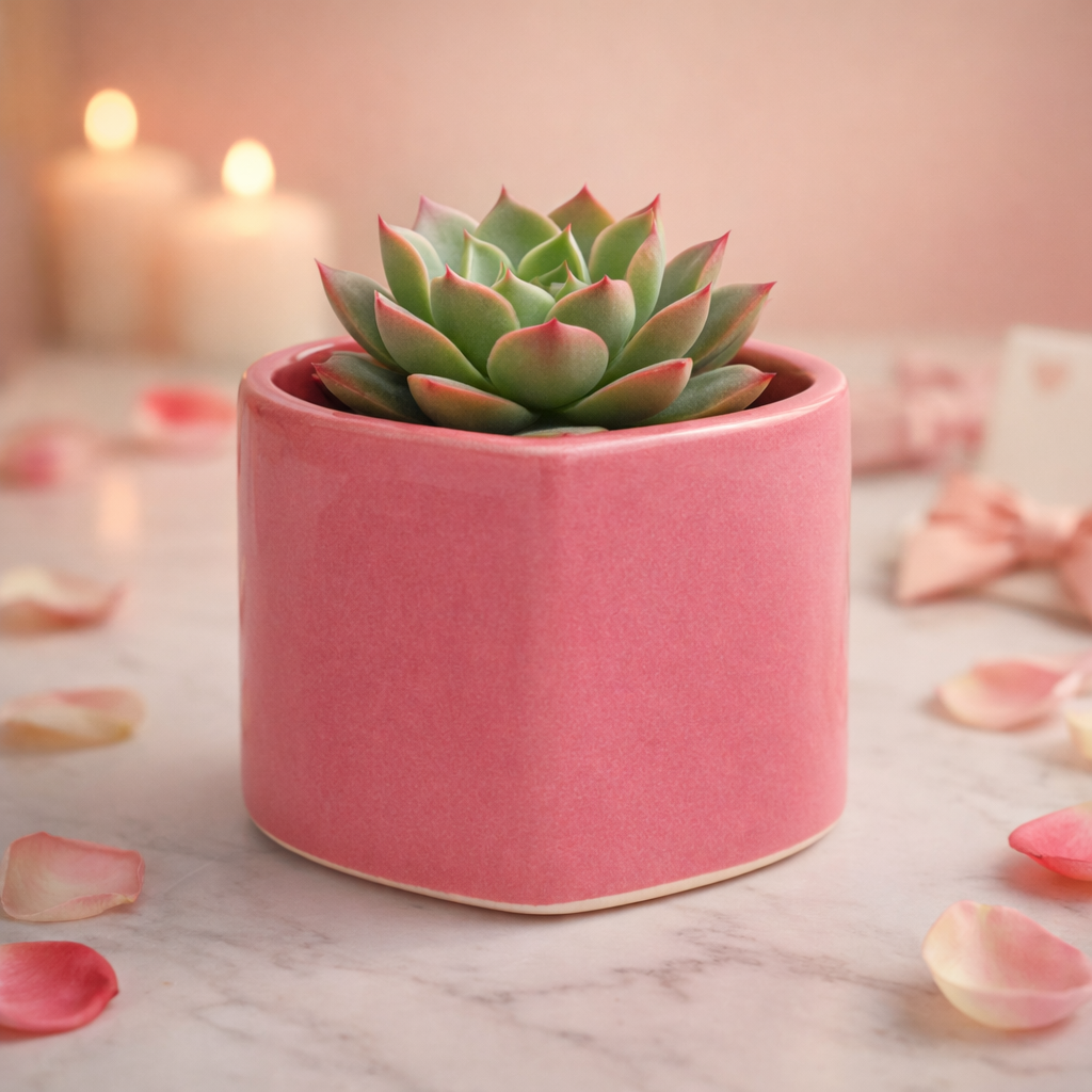 Paquete 10 Suculenta Corazón Rosa