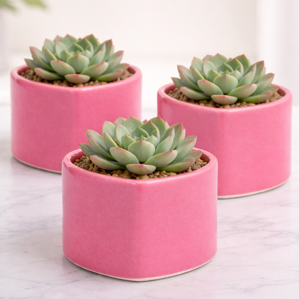 Paquete 10 Suculenta Corazón Rosa