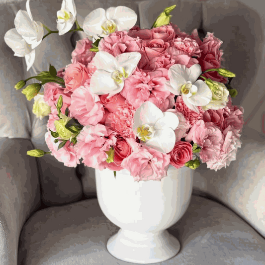 Copa cáliz blanco esmaltado de cerámica para interior y exterior, sin drenaje.