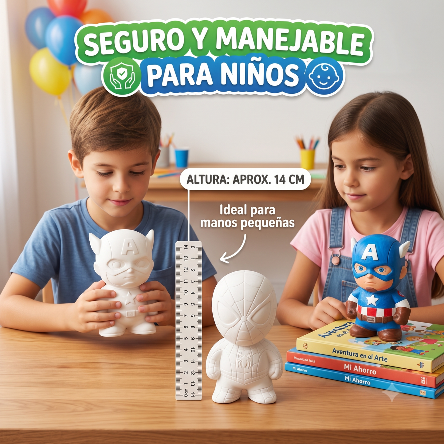 Paquete 50 Alcancias de Ceramica para Pintar, Heroes y Villanos