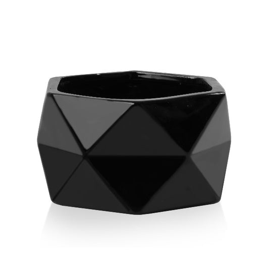 Hexágono Esmalte Negro - maceton.com.mx