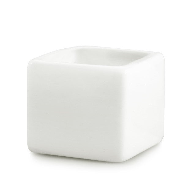 Maceta Cubo Esmalte Blanco #3 - maceton.com.mx