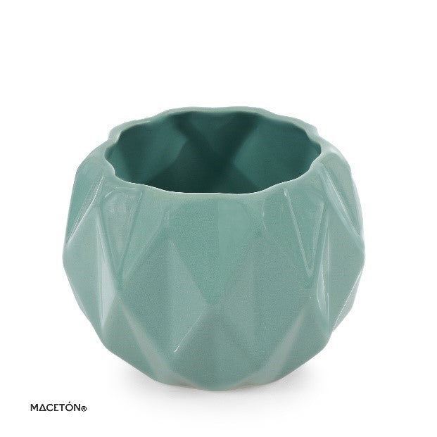 Maceta Diamante Esmalte Aqua #2 - maceton.com.mx