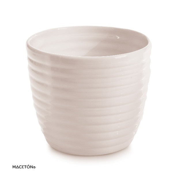 Maceta Panal Esmalte Blanco #2 - maceton.com.mx