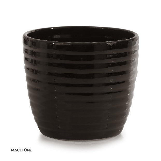 Maceta Panal Esmalte Negro #1 - maceton.com.mx