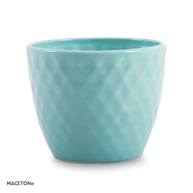 Maceta Rombos Esmalte Aqua #1 - maceton.com.mx