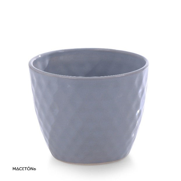 Maceta Rombos Esmalte Gris #4 - maceton.com.mx